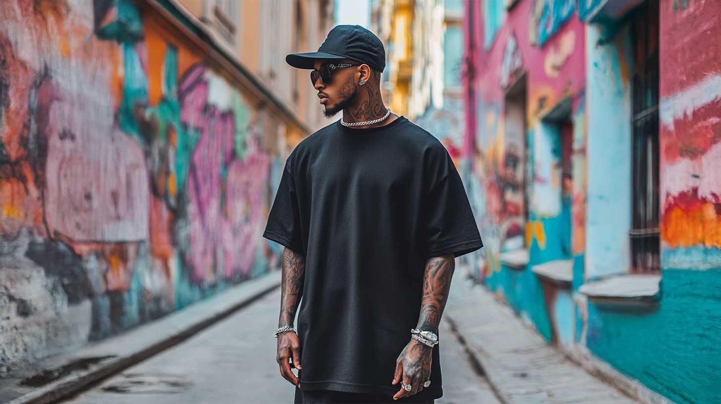 Streetwear: Ursprung in Hip-Hop & Skate-Szene, geprägt von Sneakers, Oversized-Styles & High Fashion – ein globaler Trend mit Kultur.