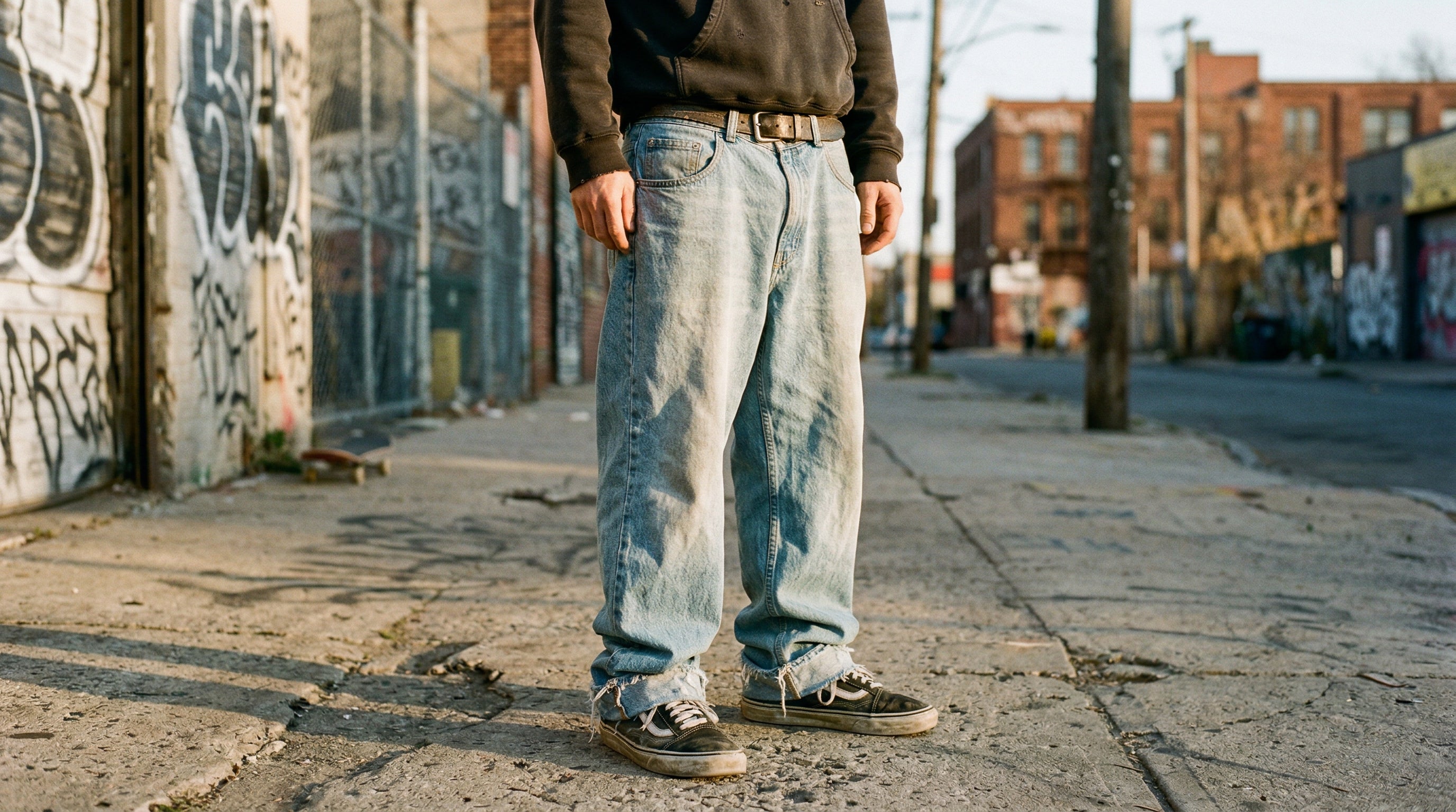 Baggy Jeans Herren 90er Style – Light Wash Denim urban Streetwear