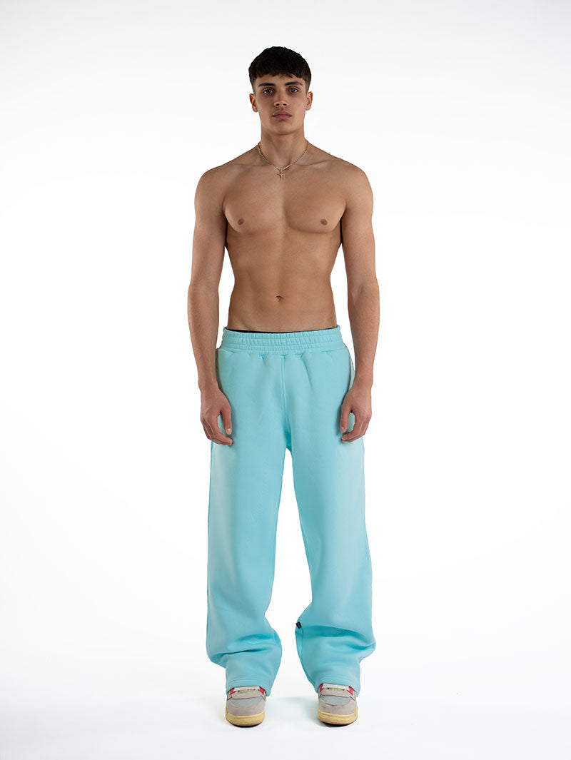 Ocean Mint Track Pants, Baggy-Fit Streetwear mit 2D Logo-Stickerei, Vorderansicht