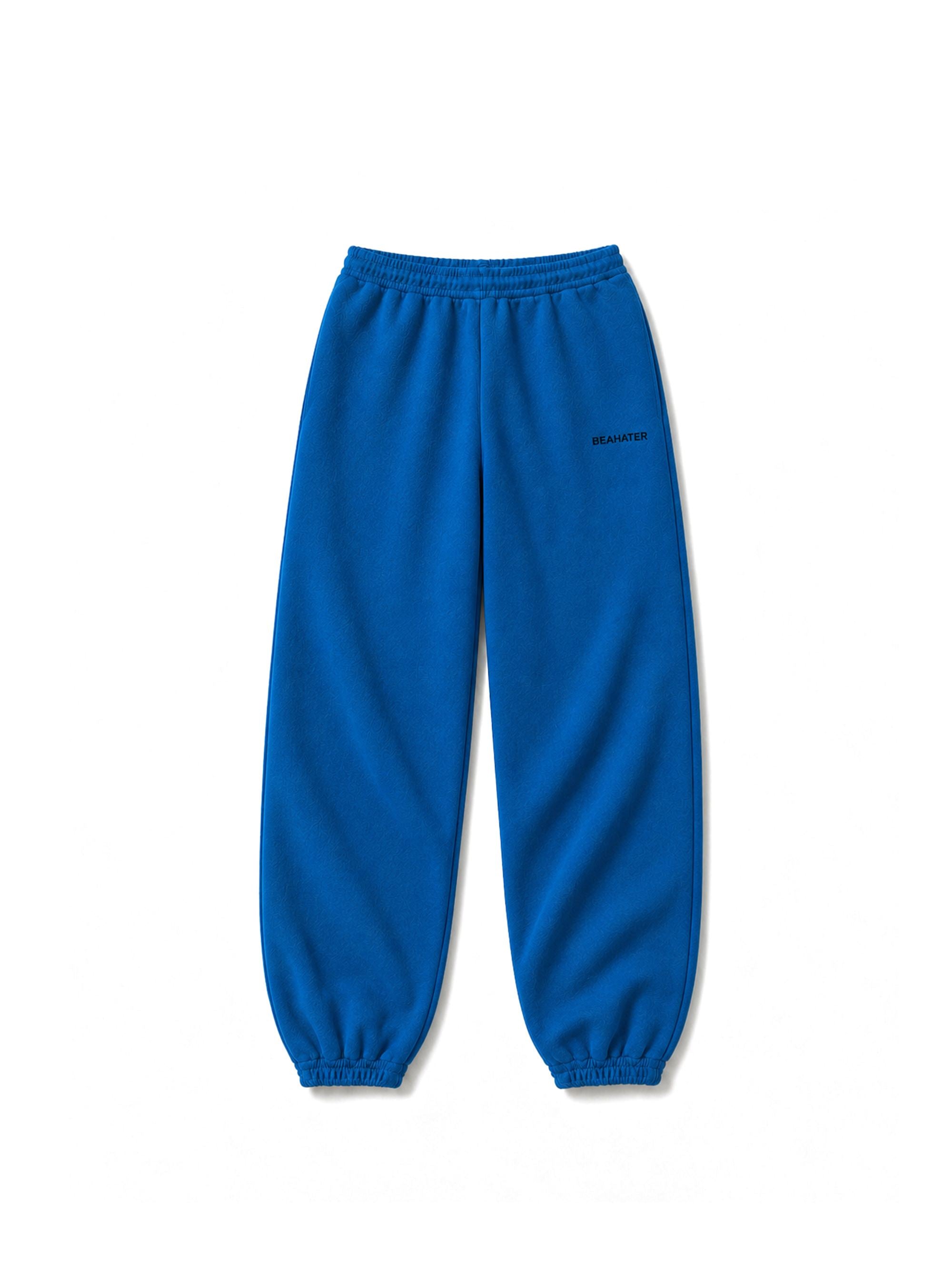 Baggy Jogger deep blue, French Terry 340 g/m², gerader Schnitt, Frontansicht