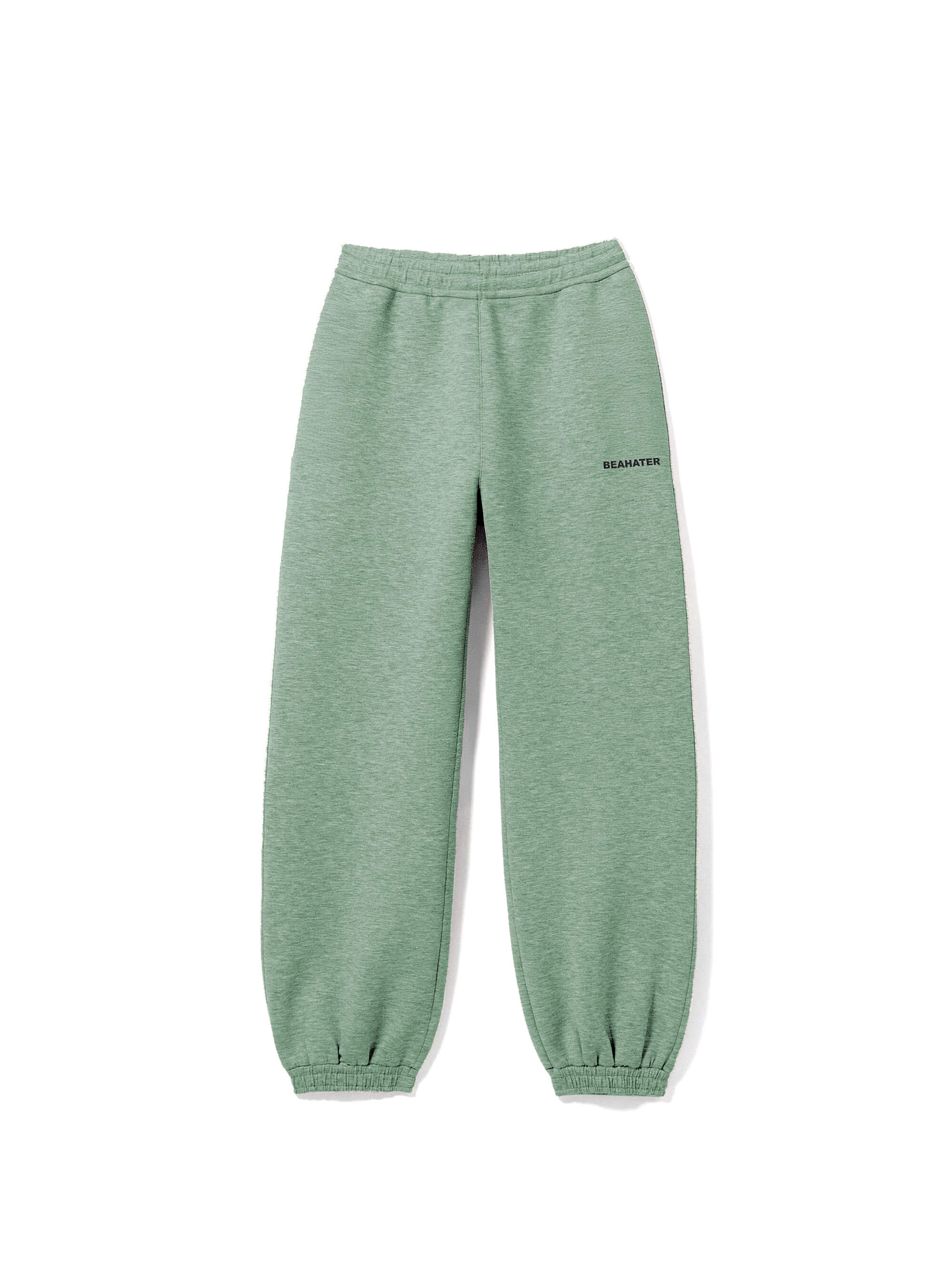 Baggy Jogger Sweatpants in Mint Green für Herren und Damen, Frontansicht auf weißem Hintergrund, hochwertiger French Terry Stoff mit elastischem Bund und relaxed Streetwear Fit