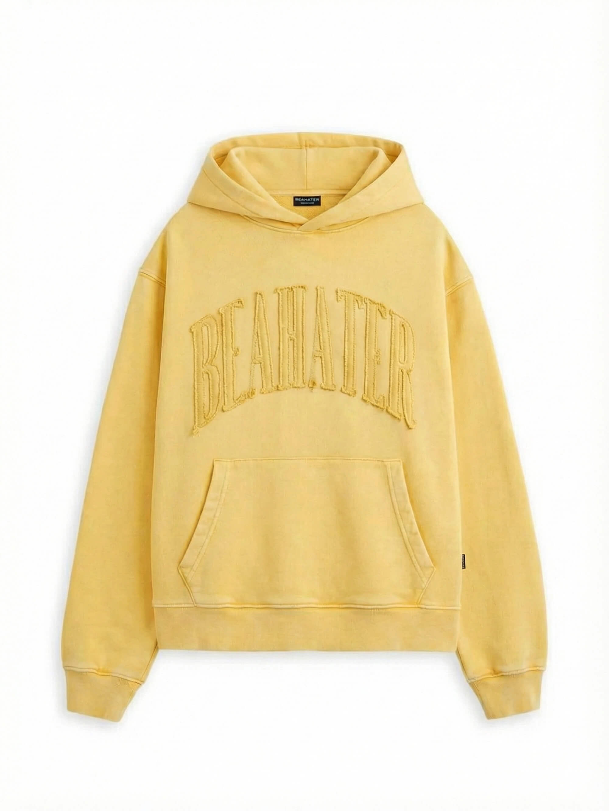 Oversized Hoodie in Vintage Yellow Mustard, Frontansicht