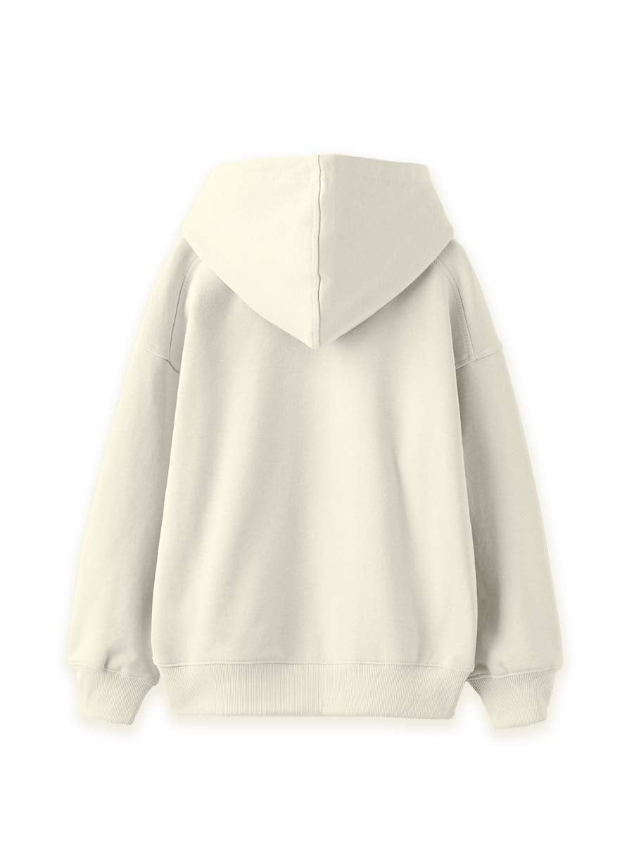 Hoodie beige vintage oversized, Streetwear Damen und Herren, 470 GSM schwerer Stoff, 100% Bio-Baumwolle, Boxy Fit, Classic Look