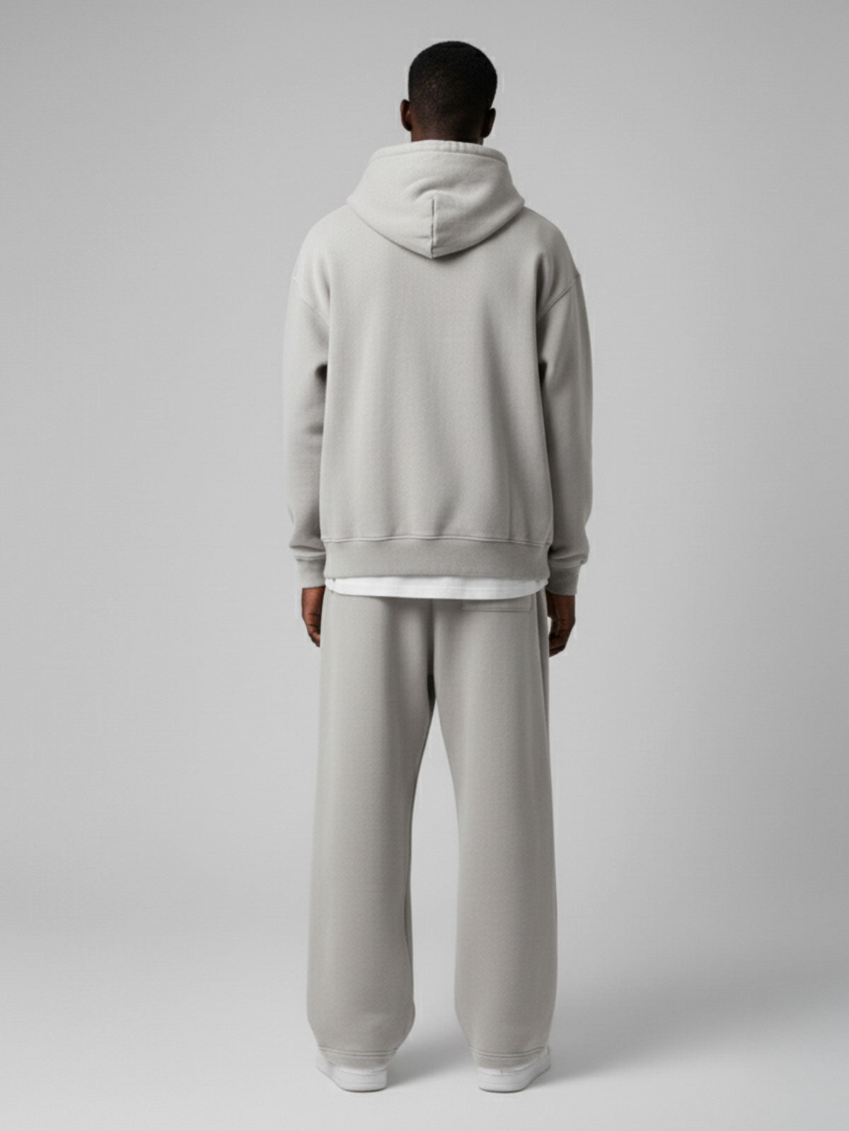 Hoodie Washed Light Grey Oversized