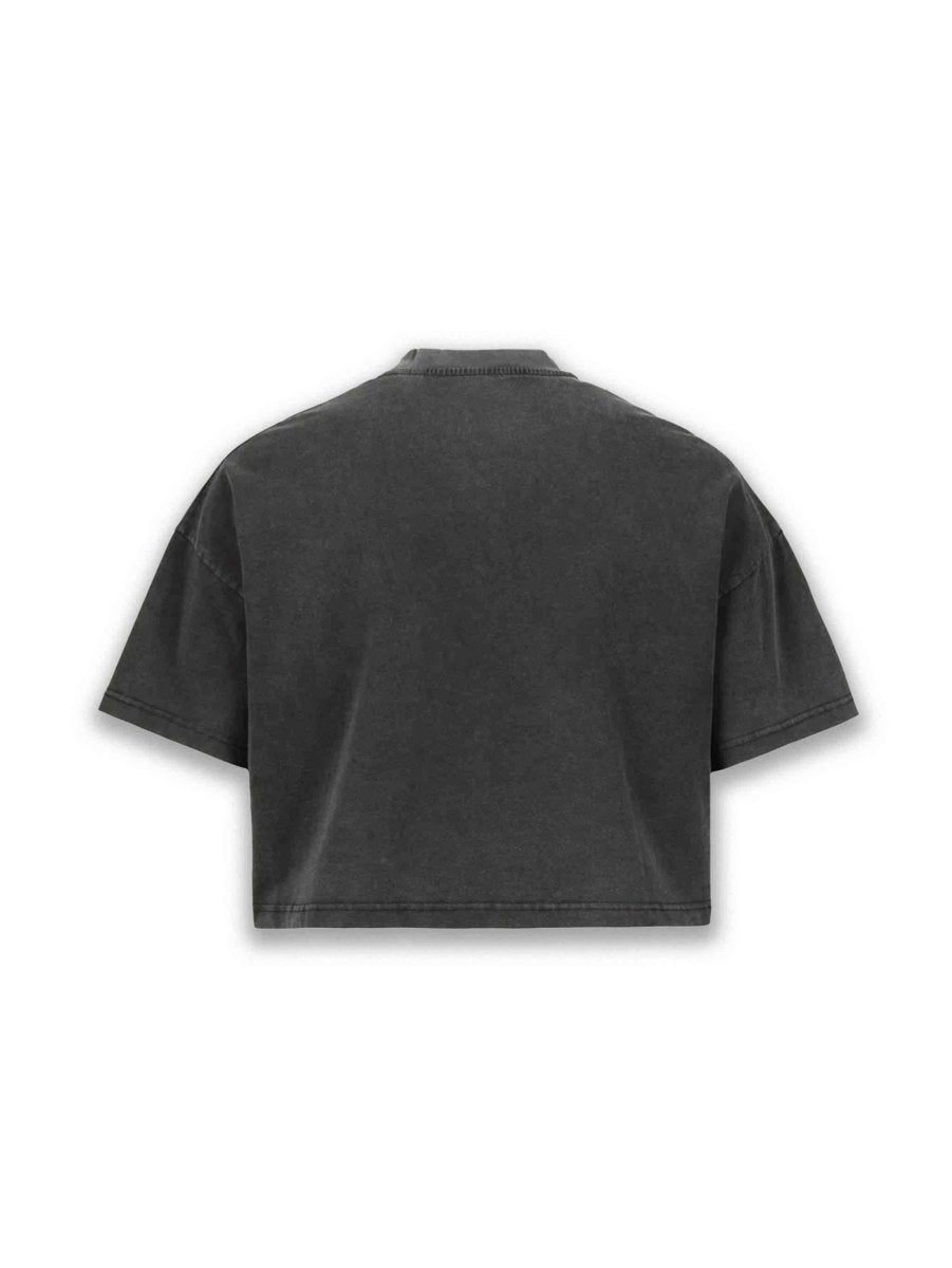 Vintage Black Cropped Oversized T-Shirt - BEAHATER Clothing