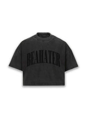 Cropped Oversized T-Shirt Vintage Schwarz