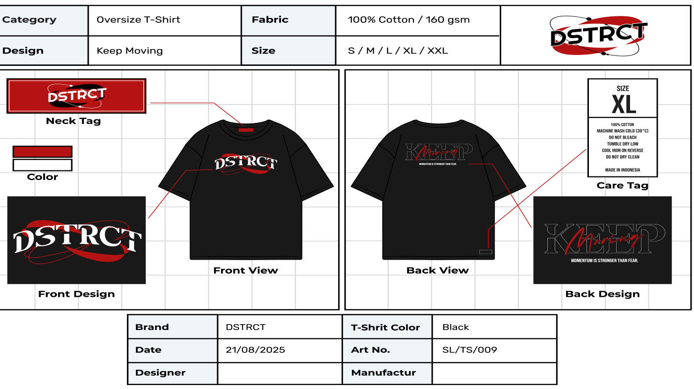 Kostenlose Tech-Pack-Vorlage für Streetwear-Produktion (Hoodies, T-Shirts, Pants)