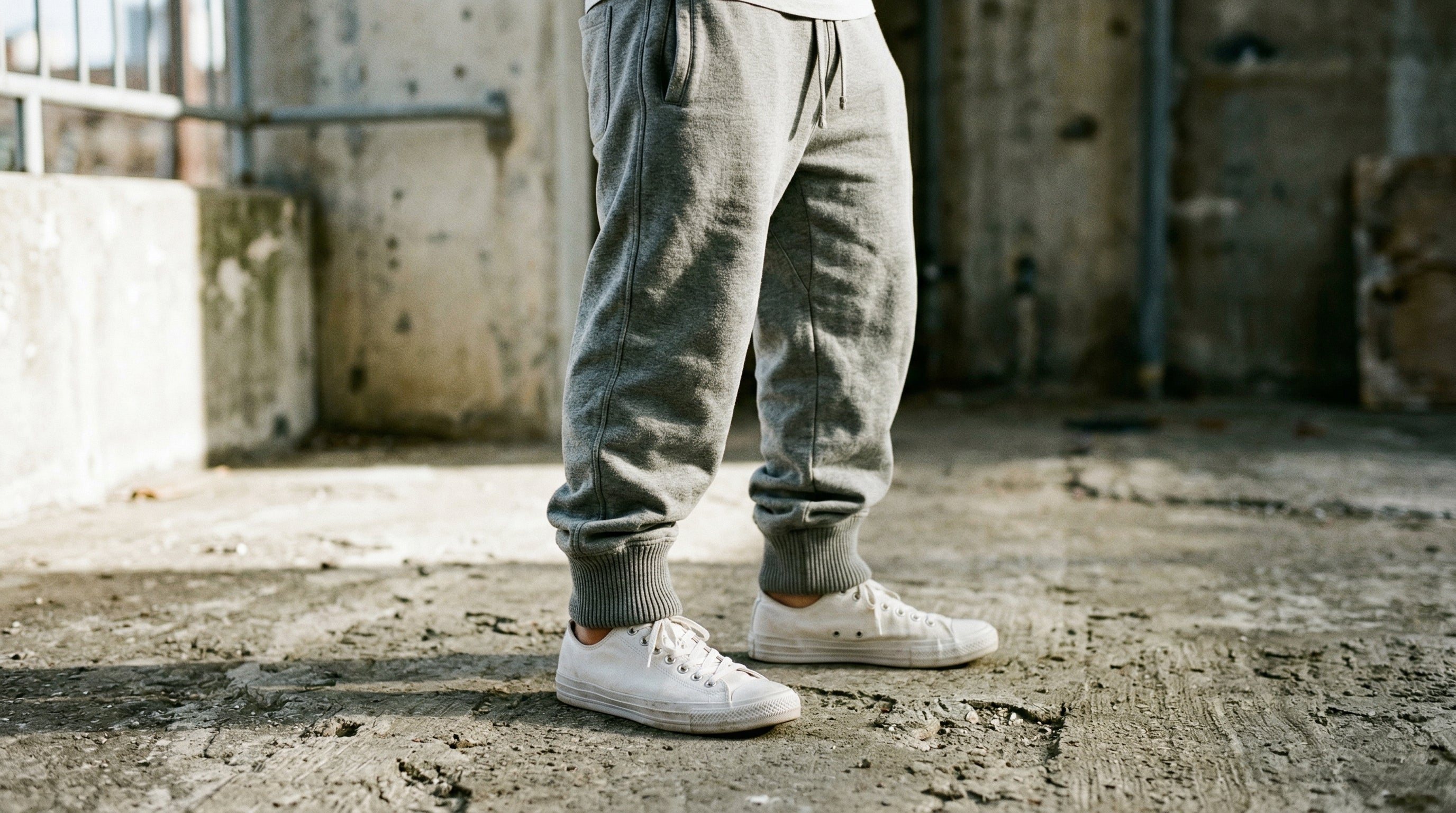 Baggy Jogger Herren – weites Silhouette auf Beton, urban Streetwear