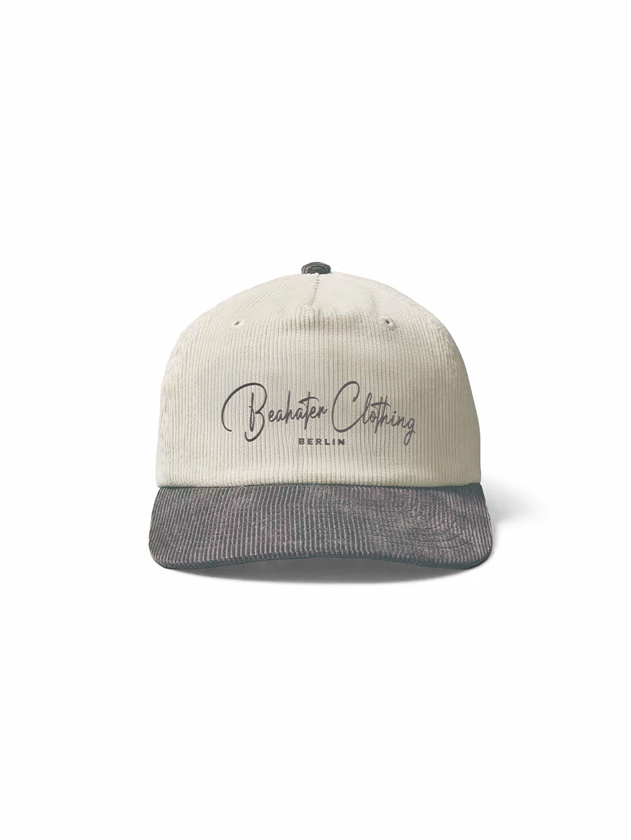 Graue Cord Cap Baseball Edition – dezente 2D-Stickerei, weicher Cordstoff & klassisches Design für einen zeitlosen Vintage Look. 