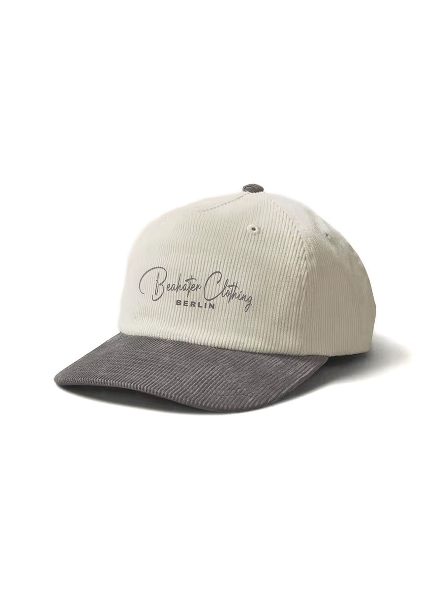 Graue Cord Cap Baseball Edition – dezente 2D-Stickerei, weicher Cordstoff & klassisches Design für einen zeitlosen Look.