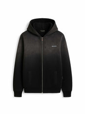 Sudadera con Cremallera Negra – Washed