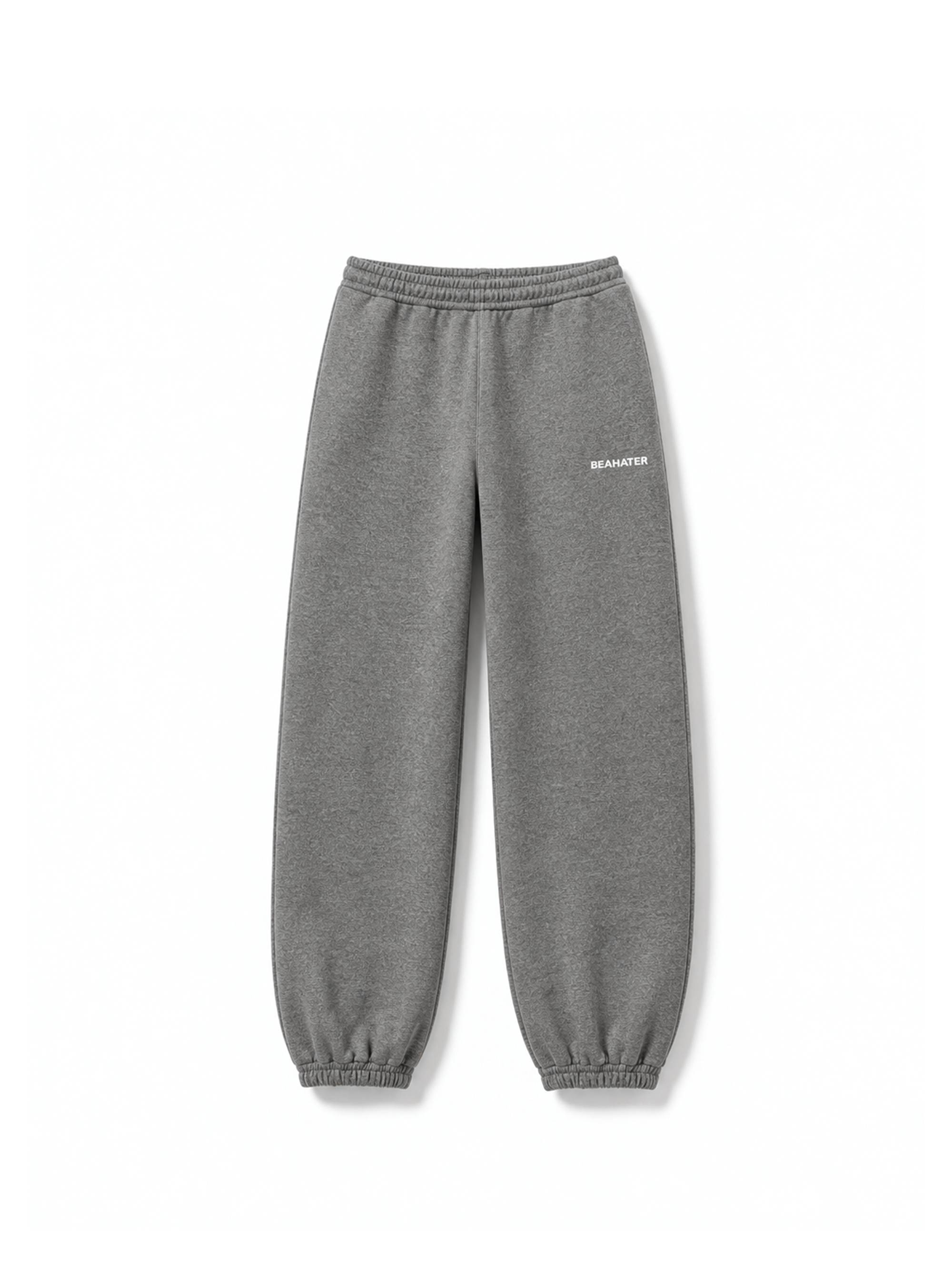 Baggy Jogger frost grey, French Terry 340 g/m², gerader Schnitt, Frontansicht