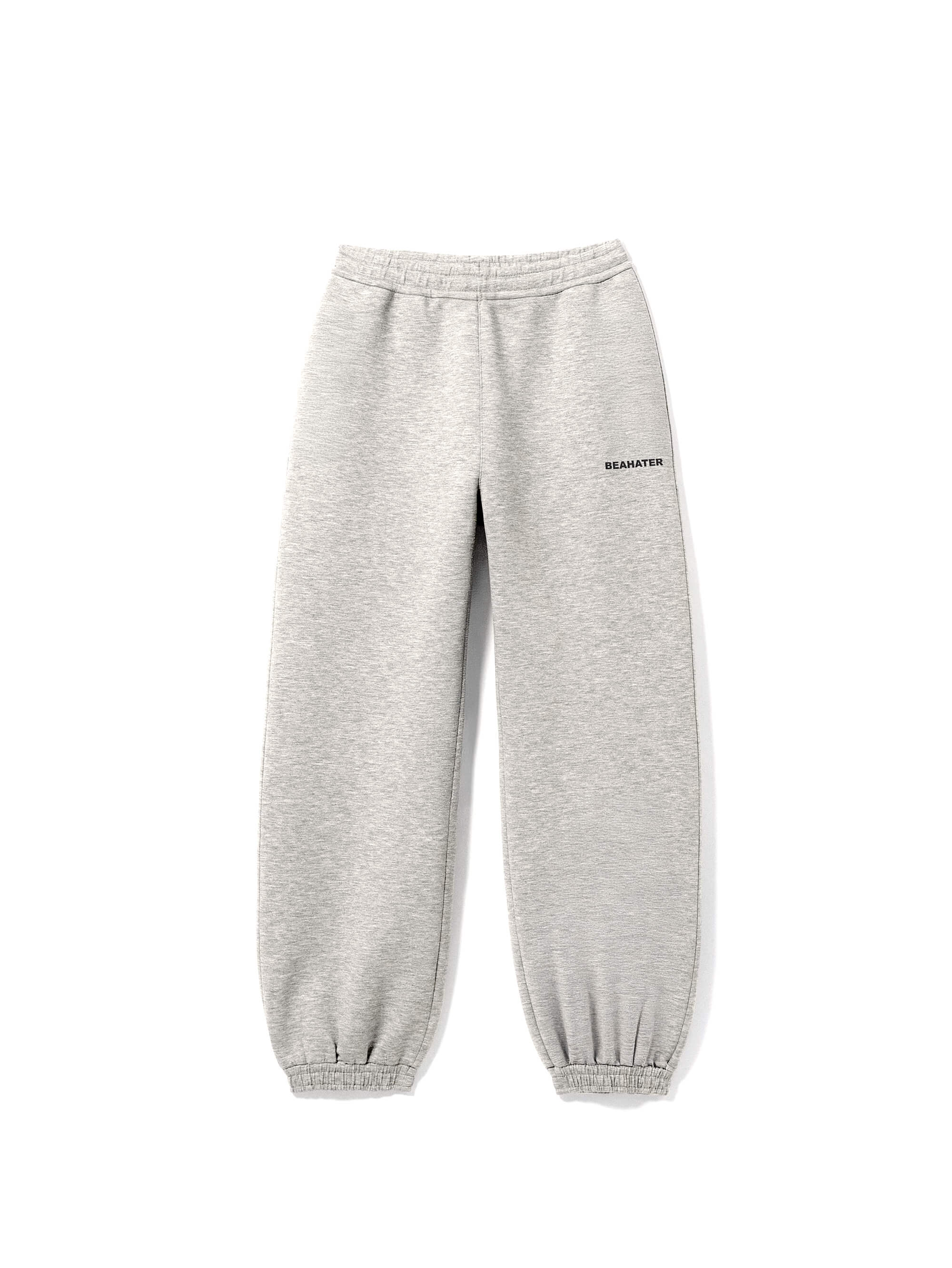 Baggy Jogger Sweatpants in Light Grey für Herren und Damen, Frontansicht auf weißem Hintergrund, hochwertiger French Terry Stoff mit elastischem Bund und relaxed Streetwear Fit