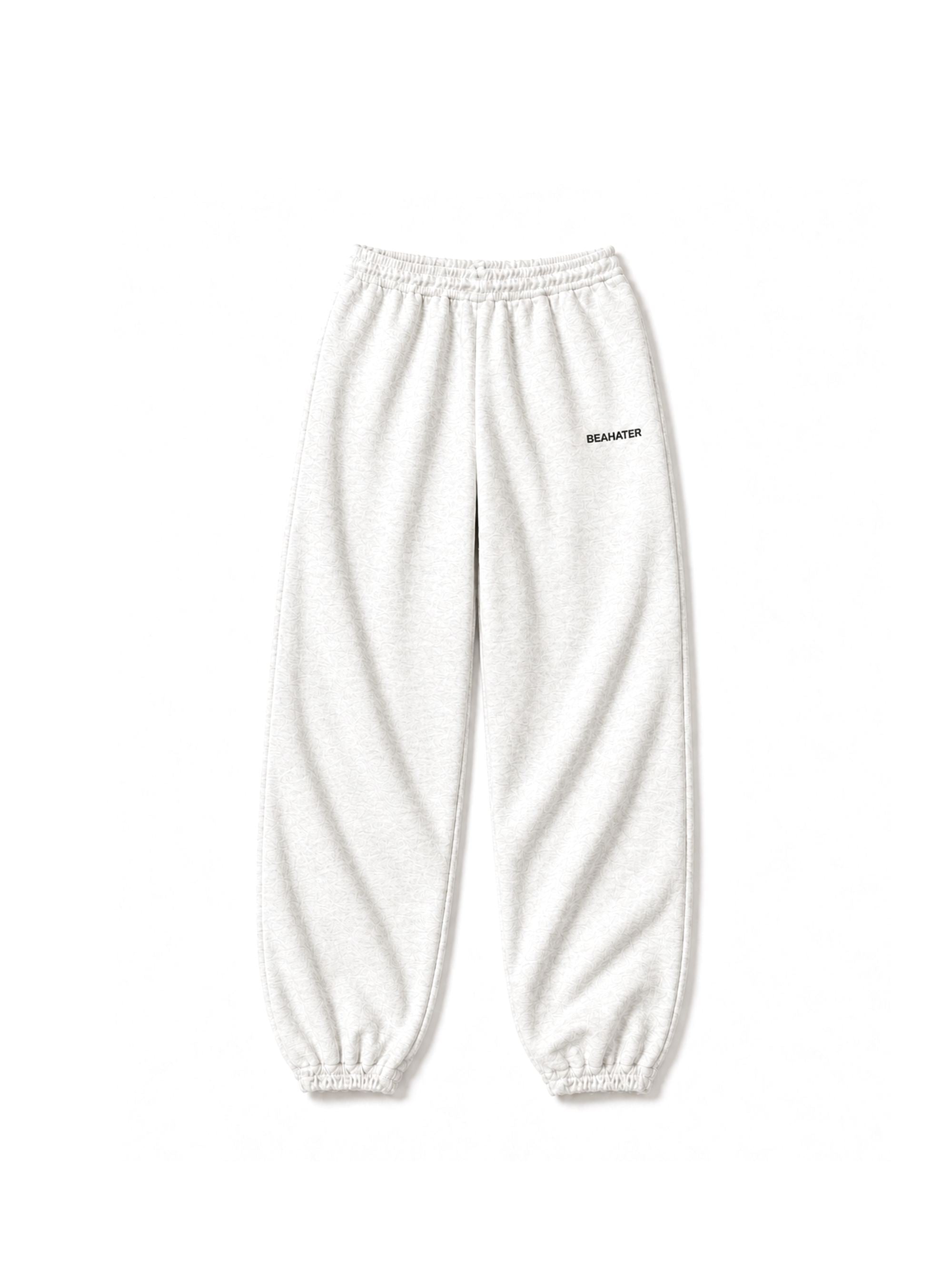 Baggy Jogger off grey, French Terry 340 g/m², gerader Schnitt, Frontansicht