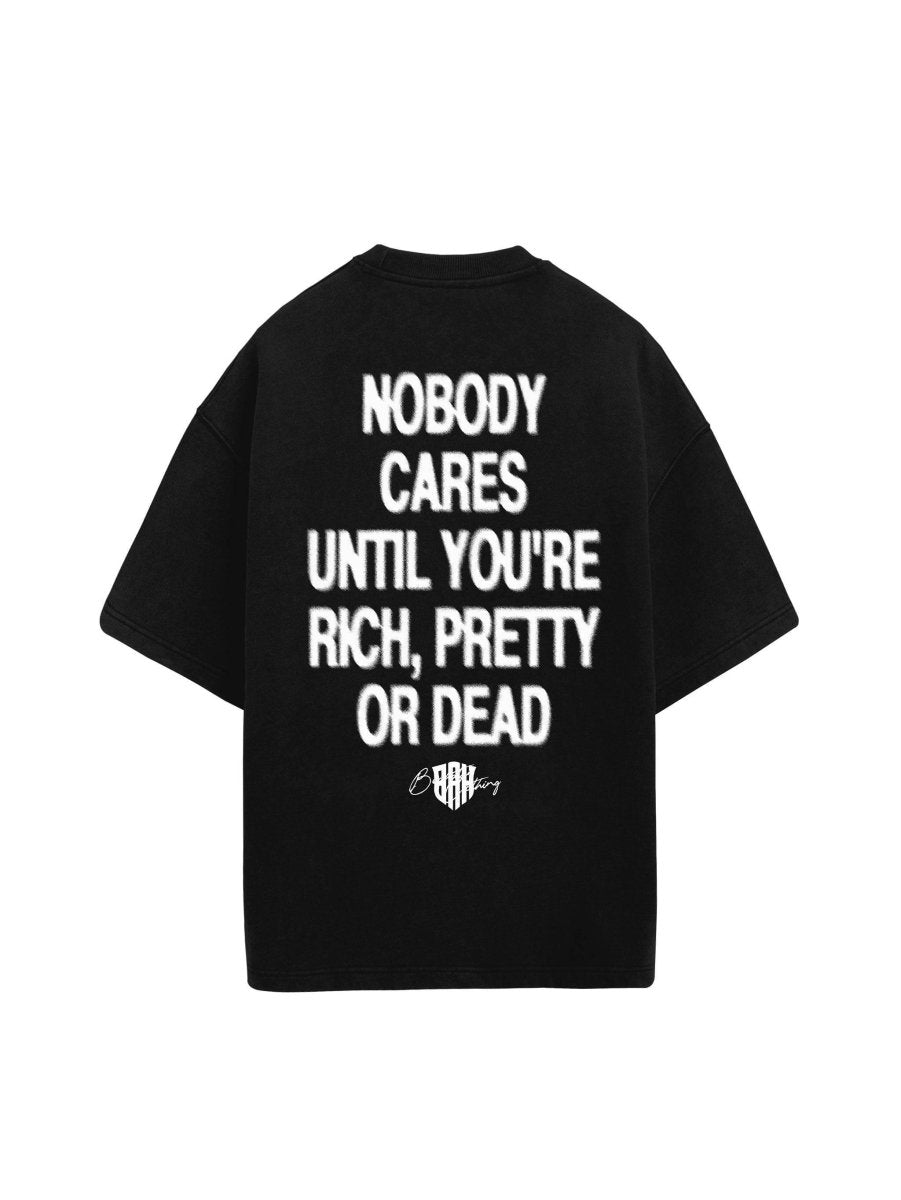 NOBODY CARES BLACK T - SHIRT - BEAHATER Clothing