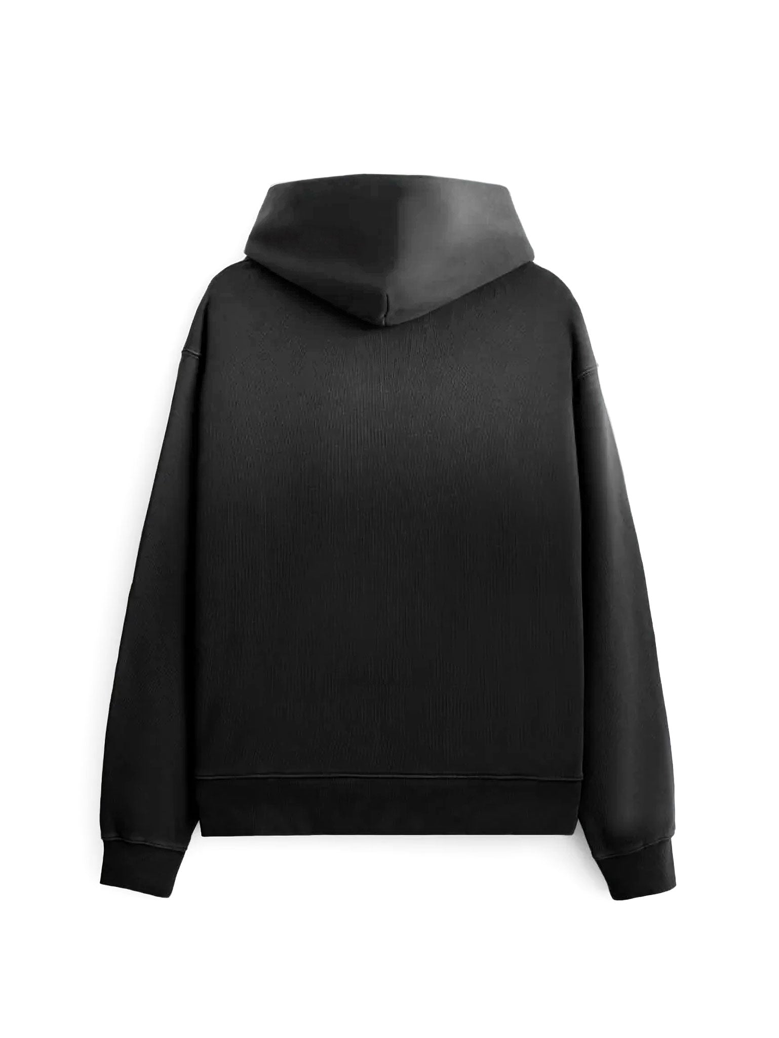 Oversized Hoodie Schwarz Rückseite – 480 GSM Heavyweight, Vintage Washed Streetwear Fit