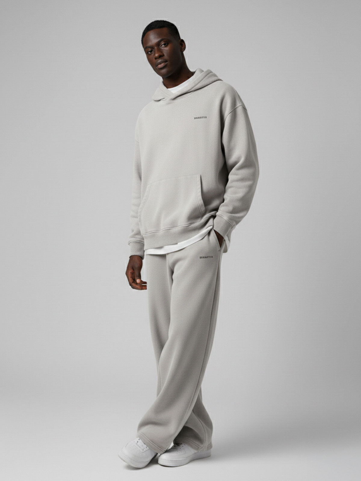 Open Leg Jogger - Washed Light Grey